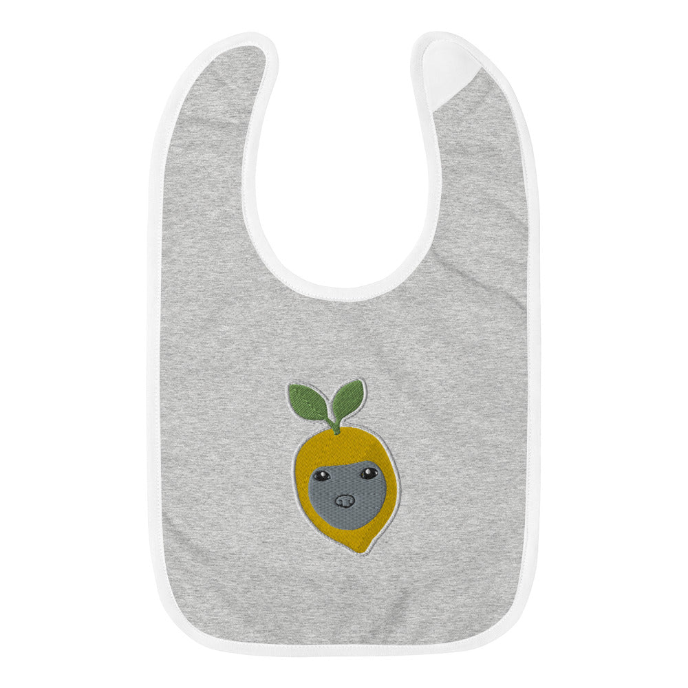 Lemon Embroidered Baby Bib