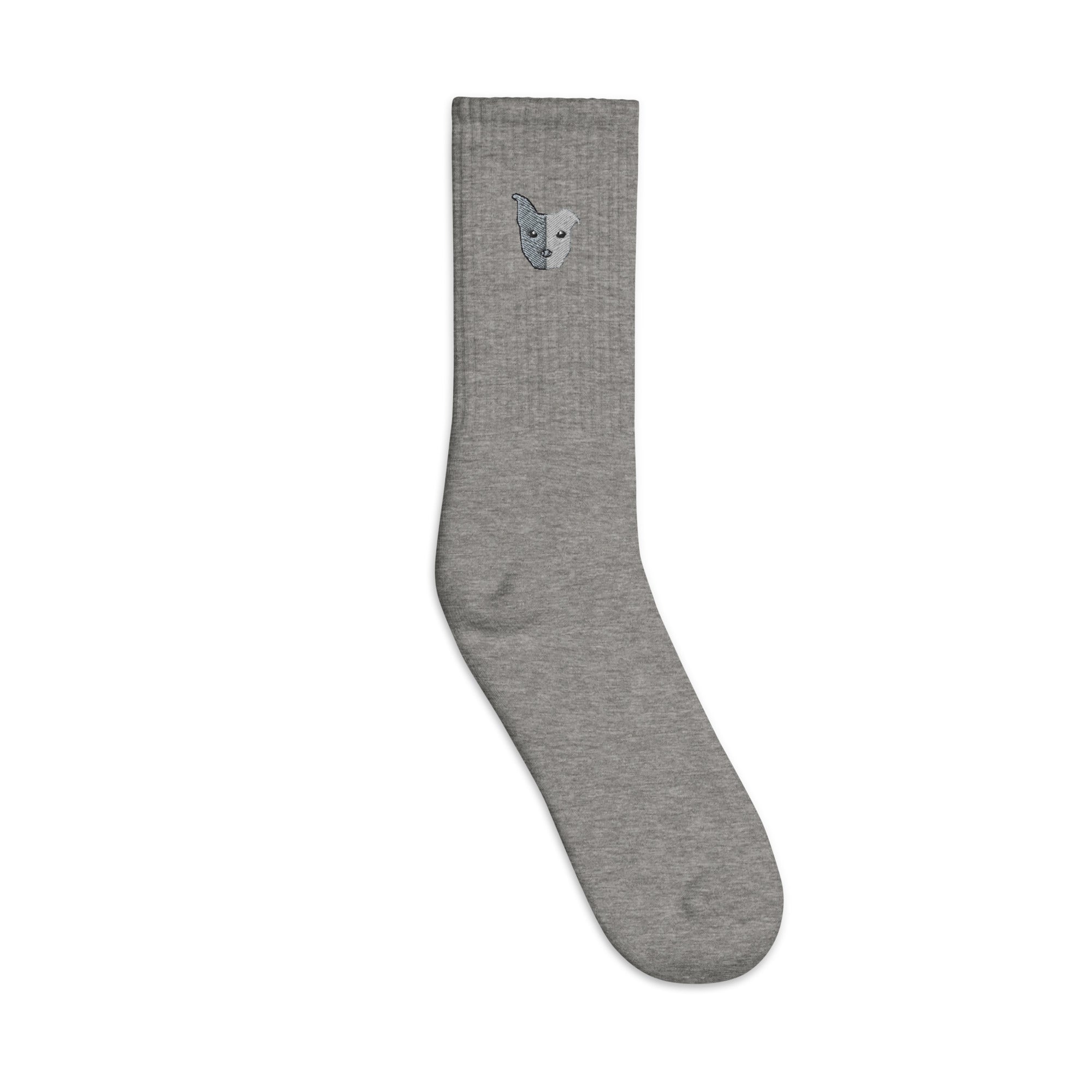 Split Face Embroidered Unisex socks Adult