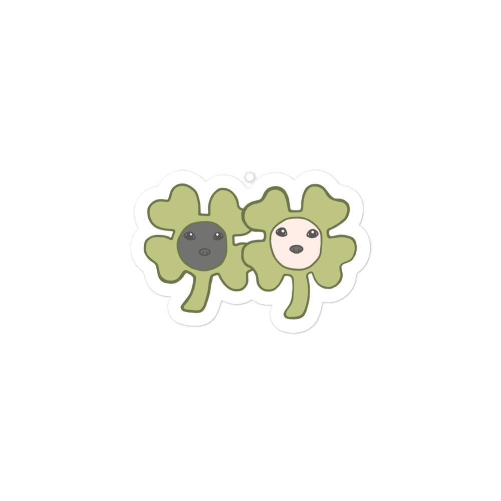 Pair of Four Leaf Clovers Bubble-free stickers