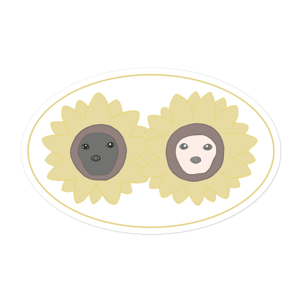 Pair of Sunflower Bordered Bubble-free stickers