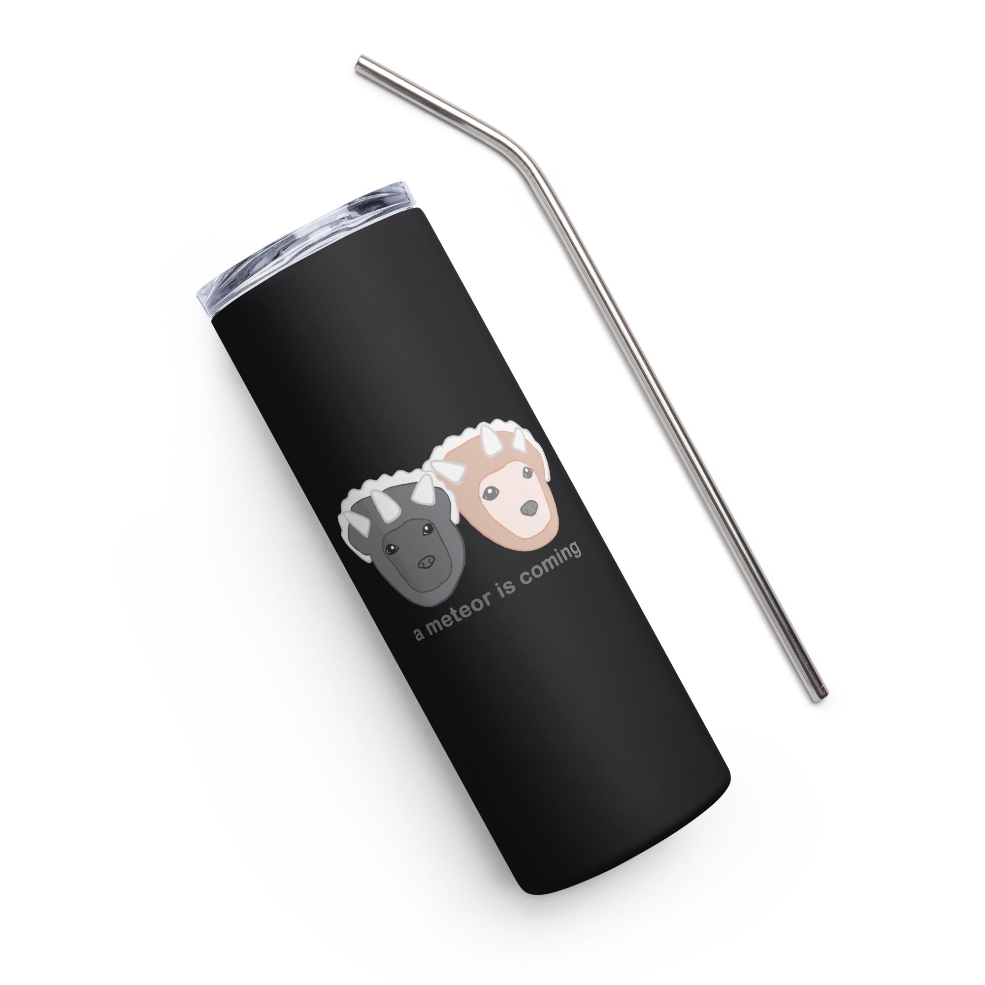 "A Meteor Is Coming" Triceratops Stainless steel tumbler