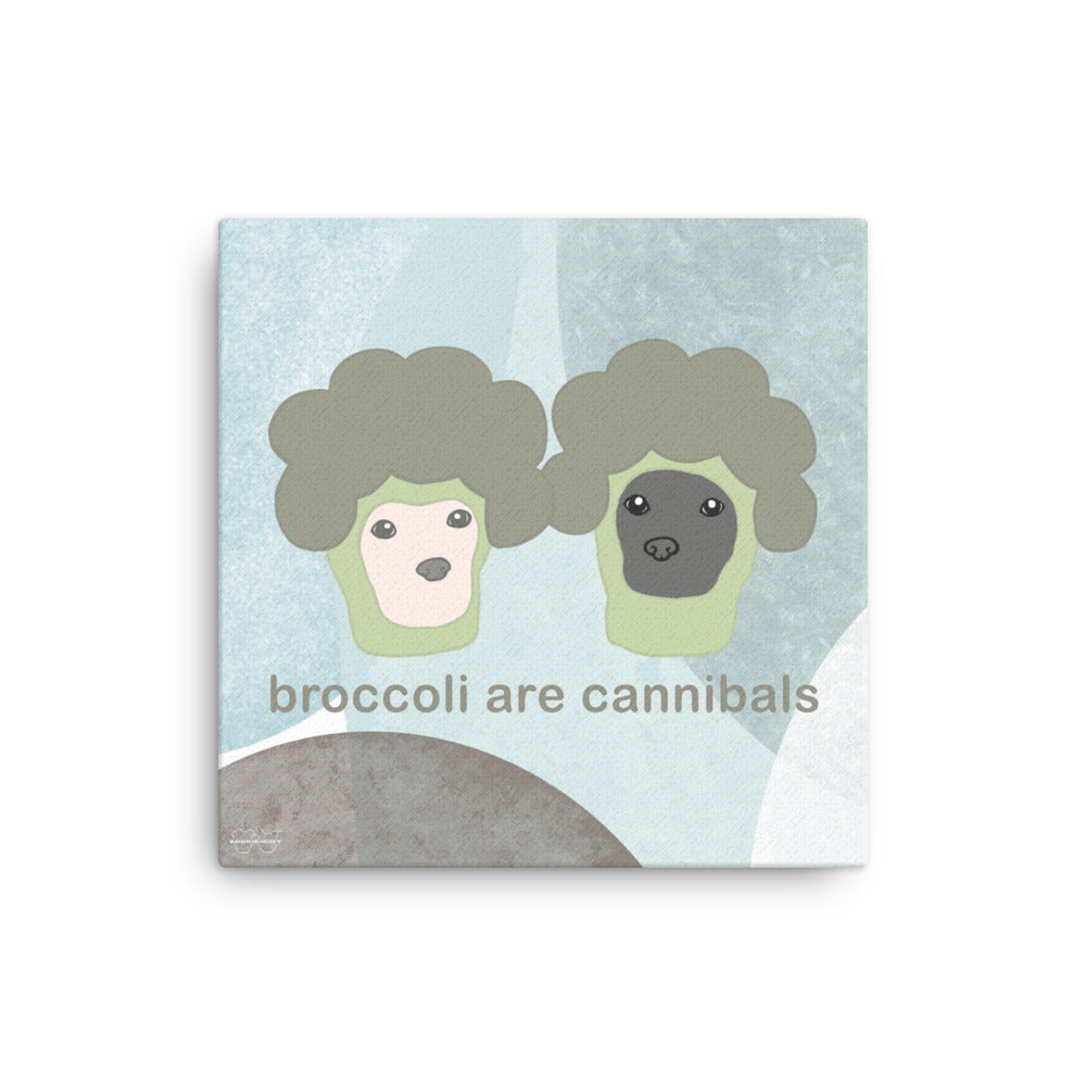 "Broccoli Are Cannibals" Multicolor Thin canvas