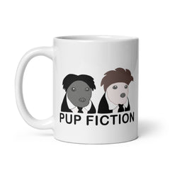 "Pup Fiction" White glossy mug