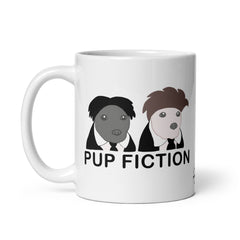 "Pup Fiction" White glossy mug