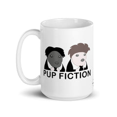 "Pup Fiction" White glossy mug