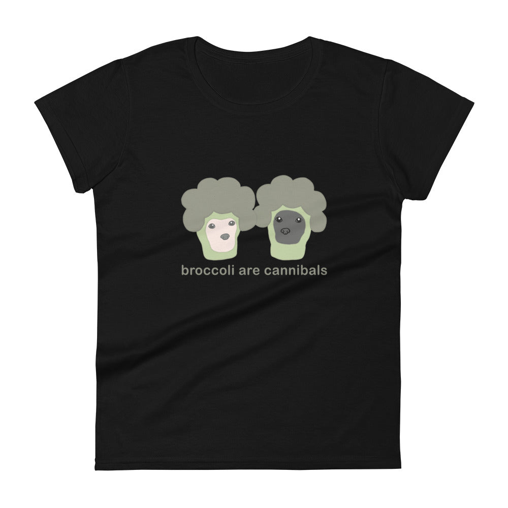 "Broccoli Are Cannibals" Adult Women's short sleeve t-shirt